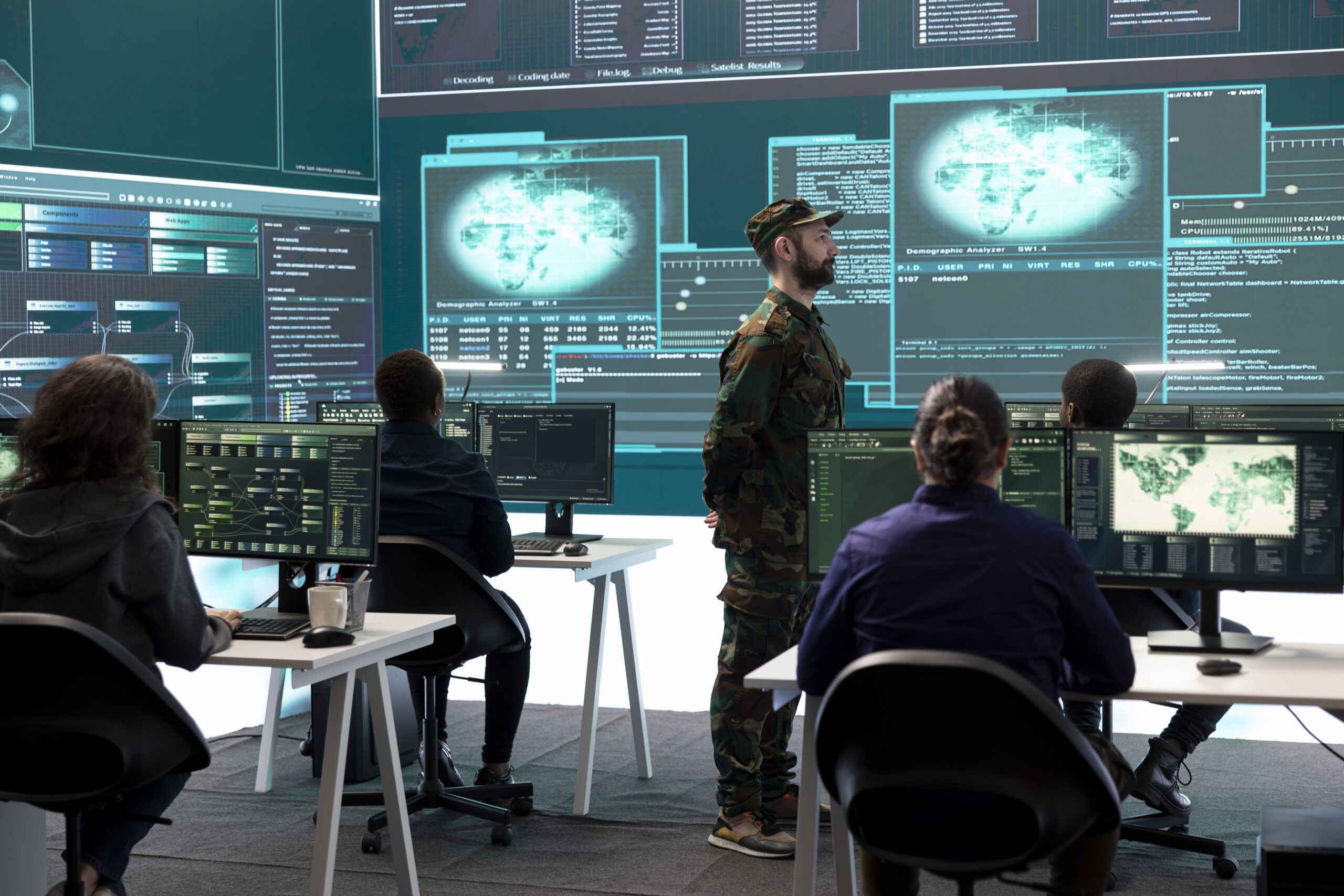 government army hackers engaged in hybrid warfare strategies in agency office